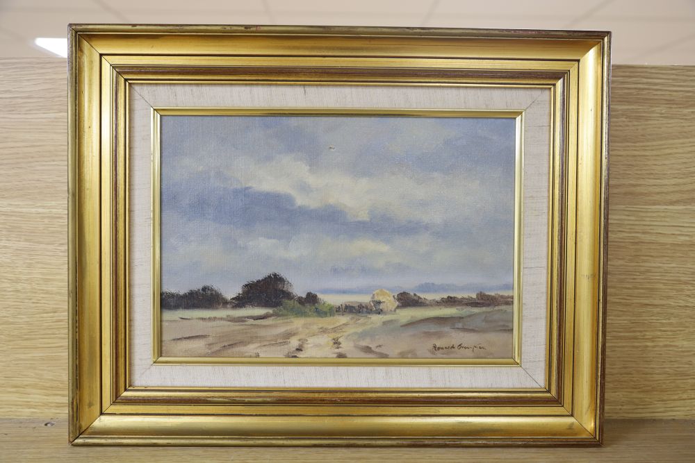 Ronald Crampton (1905-1985), oil on canvas, Norfolk landscape, signed, 21 x 31cm